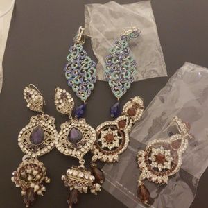 Fancy stones long earings $20 each